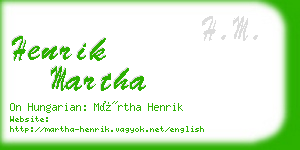 henrik martha business card